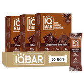 IQBAR frente del empaque mostrando sabor Chocolate Sea Salt y practicidad