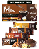 IQBAR paquete frontal mostrando sobres y beneficios de enfoque