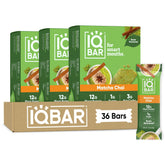 IQBAR Matcha Chai paquete frontal mostrando diseño y promesa bajo en azúcar