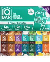 IQBAR paquete surtido frontal mostrando 7 barras y beneficios limpios