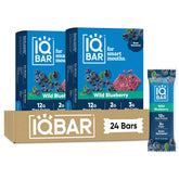 IQBAR frente del empaque mostrando sabor Wild Blueberry y bajo azúcar