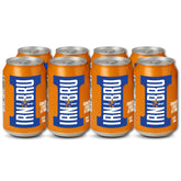 IRN-BRU lata frontal mostrando diseño Barr y atractivo visual refrescante