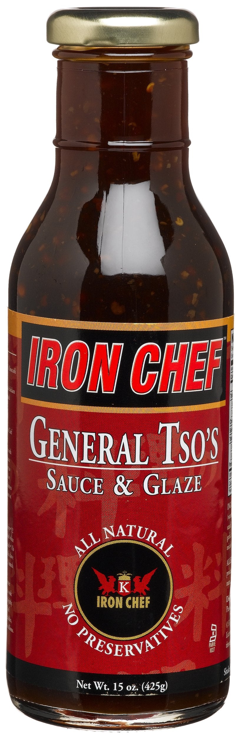 IRON CHEF frasco frontal mostrando etiqueta y textura densa, ideal para glasear