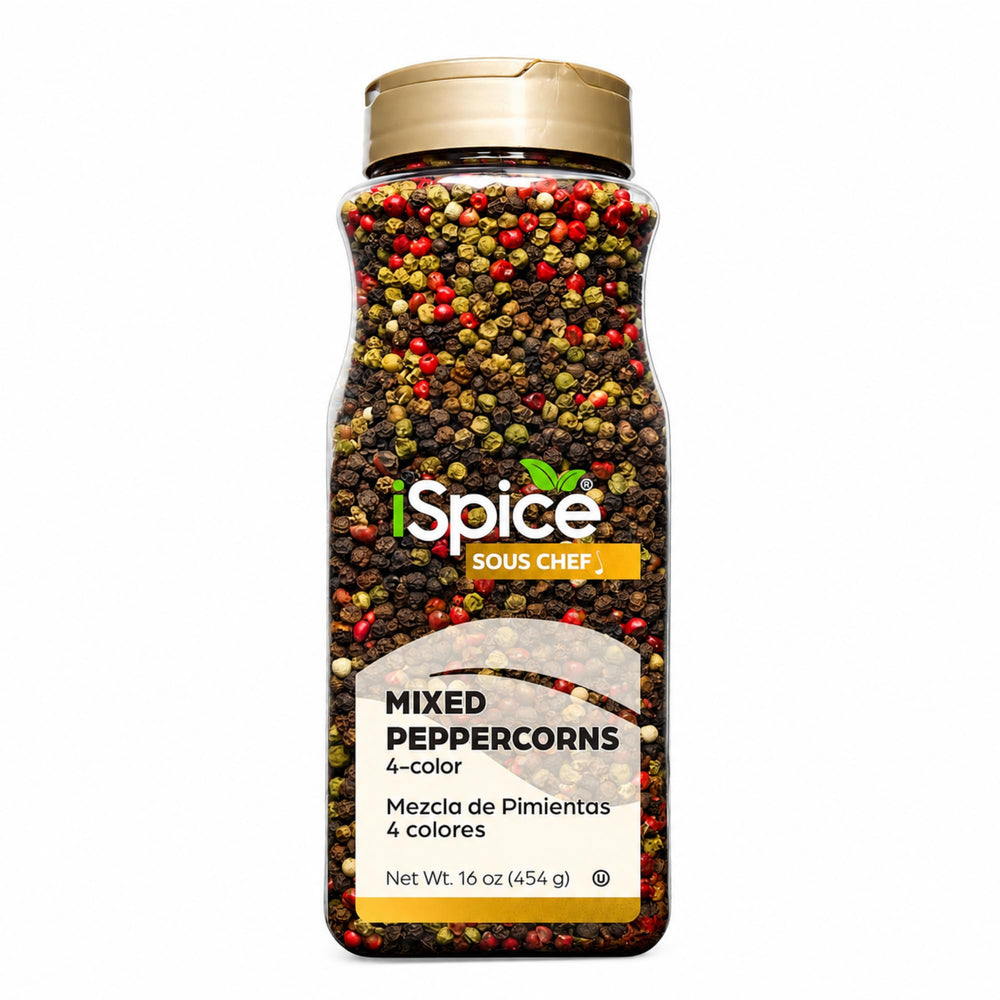 iSpice frasco 16 oz al frente mostrando el envase y la marca, ideal para cocina