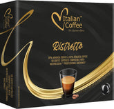 ITALIAN COFFEE FOR ESPRESSO LOVERS empaque frontal 50 cápsulas, conveniencia inmediata