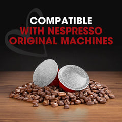 Italian Coffee Pods crema espesa sobre espresso, textura y aroma notable