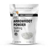 It's Just! empaque frontal mostrando arrowroot puro y sin aditivos