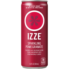 IZZE lata abierta con hielo demostrando servicio frío y apetecible