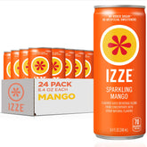 IZZE lata de mango vista frontal mostrando diseño y atractivo
