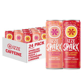 IZZE Spark pack frontal mostrando 24 latas, opción práctica