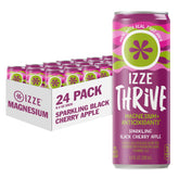 IZZE Thrive frontal del pack de 24 latas, presentación clara y práctica