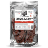 J&K Beef Jerky bolsa frontal 7 oz mostrando diseño y sellado resistente