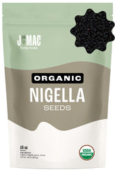 J Mac Botanicals frente del paquete con sello orgánico y conservación