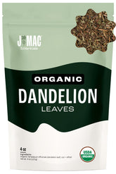 J Mac Botanicals empaque frontal mostrando bolsa resellable y certificado orgánico