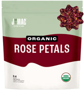 J MAC BOTANICALS paquete frontal mostrando la bolsa resellable y el contenido orgánico
