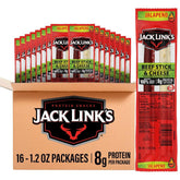 Jack Link's frente del empaque jalapeño muestra cantidad y porciones