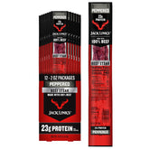 Jack Link's empaque frontal Peppered Beef Steaks mostrando el tamaño y diseño