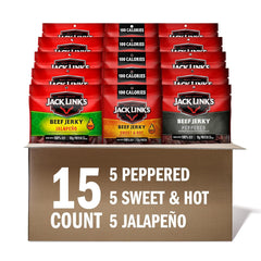Jack Link's frente del paquete con variedad y conveniencia de snack