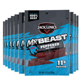 Jack Link's paquete frontal mostrando diseño MrBeast y conveniencia