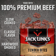 Jack Link’s bolsa al lado de objetos para comparar tamaño portátil