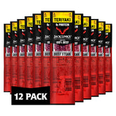 Jack Link's paquete frontal mostrando 12 porciones, conveniente para llevar