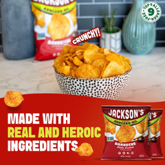 Jackson's paquete abierto con chips visibles ofreciendo frescura inmediata