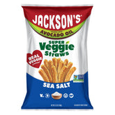 Jackson's paquete frontal mostrando palitos de vegetales, presentación apetecible