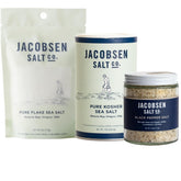 Jacobsen Salt Co. frasco frontal mostrando presentación y calidad