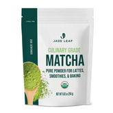 Jade Leaf Matcha empaque frontal, rinde muchas preparaciones