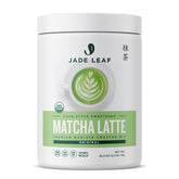 Jade Leaf Matcha envase frontal mostrando marca y tamaño, práctico para uso diario