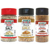 Jane's Krazy pack frontal con tres frascos visibles, muestra variedad y conveniencia