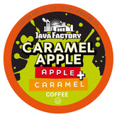 Java Factory caja frontal Caramel Apple mostrando 40 cápsulas y conveniencia
