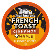 Java Factory envase frontal French Toast muestra sabor acogedor