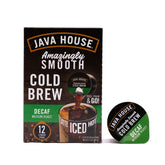Java House empaque frontal mostrando 12 cápsulas y conveniencia