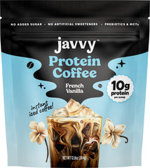 Javvy French Vanilla V3 frente del paquete mostrando etiquetado claro y sabor clásico