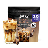 Javvy frente del envase mostrando sabor chocolate avellana y conveniencia