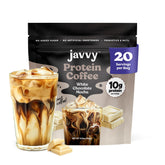 Javvy frente del envase mostrando sabor y beneficio energético
