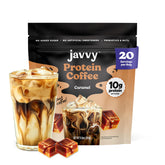 Javvy frasco Caramel Latte mostrando diseño y conveniencia