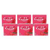Jell-O caja frontal sabor sandía mostrando empaque fácil de preparar