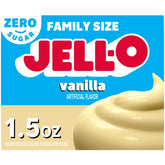 Jell-O paquete frontall mostrando 24 sobres, almacenamiento fácil