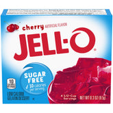Jell-O frontal del empaque cherry mostrando presentación práctica