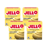 Jell-O paquete frontal pack de 4 mostrando cajas y beneficio de preparación rápida