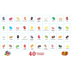 Jelly Belly mapa de sabores abierto con nombres, facilita degustaciones y elección