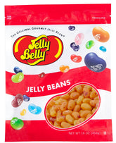 Jelly Belly bolsa frontal mostrando durazno y resellable frescura