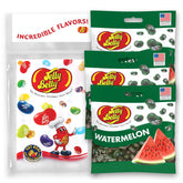 Jelly Belly paquete frontal mostrando tres bolsas, atractivo visual y conveniencia