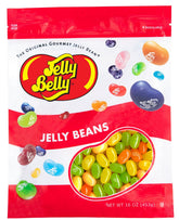 Jelly Belly bolsa frontal muestra colores y garantía de frescura