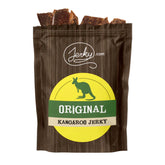 Jerky.com paquete frontal Kangaroo mostrando diseño y cierre resellable