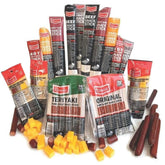 Jerky.com paquete frontal mostrando variedad y conservación