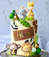 JeVenis topper pastel frontal con animales y aspecto alegre