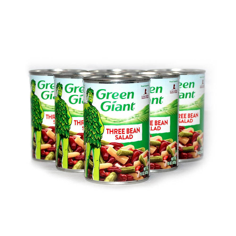 JFS Green Giant lata frontal mostrando etiqueta y beneficios listos para servir
